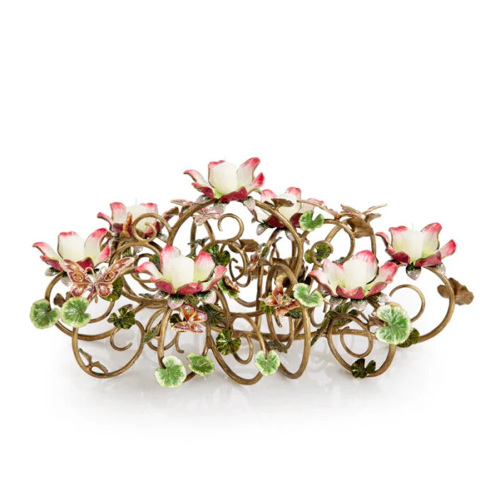 Jay Strongwater Claudine Floral & Butterfly Candelabra