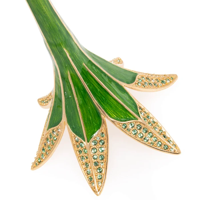 Jay Strongwater Ambrosius Tulip Tall Green Candlestick Holder