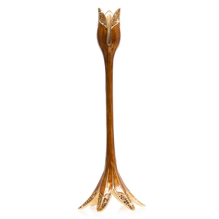 Jay Strongwater Ambrosius Tulip Tall Brown Candlestick Holder