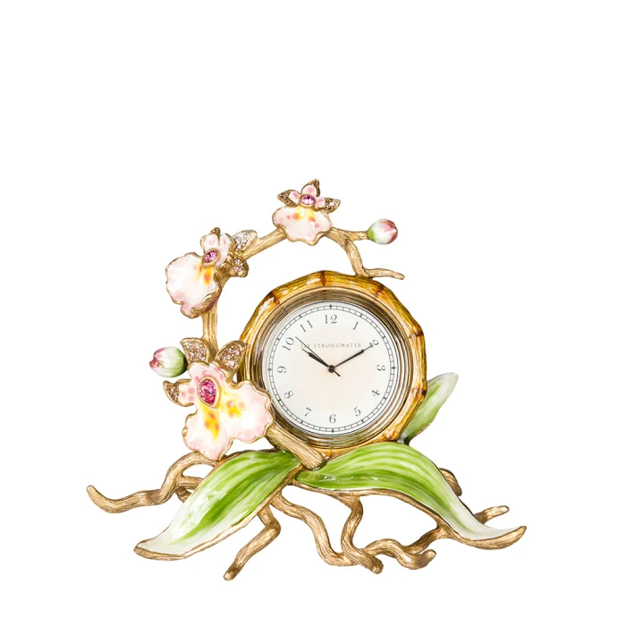 Jay Strongwater Tara Orchid Clock - Flora