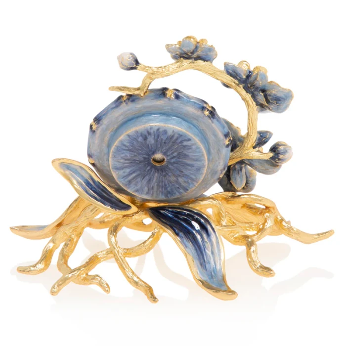 Jay Strongwater Tara Orchid Clock - Delft Garden