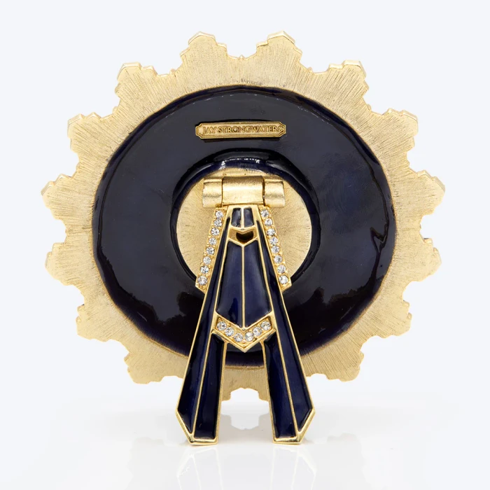 Jay Strongwater Clarence Art Deco Clock - Delft Garden