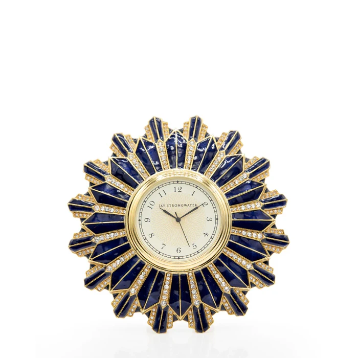 Jay Strongwater Clarence Art Deco Clock - Delft Garden
