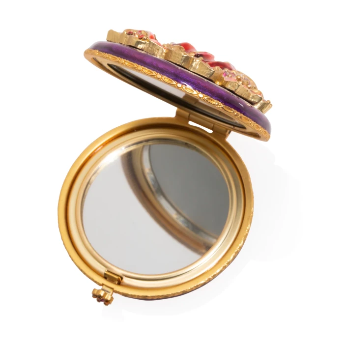 Jay Strongwater Angela Floral Round Compact