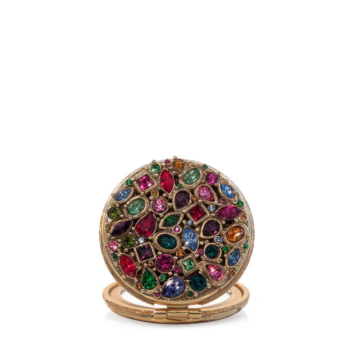 Jay Strongwater Helena Round Jeweled Compact