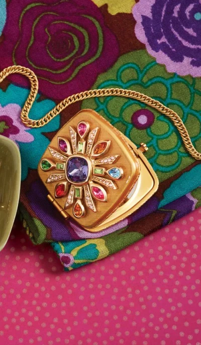 Jay Strongwater Schuyler Maltese Bejeweled Compact