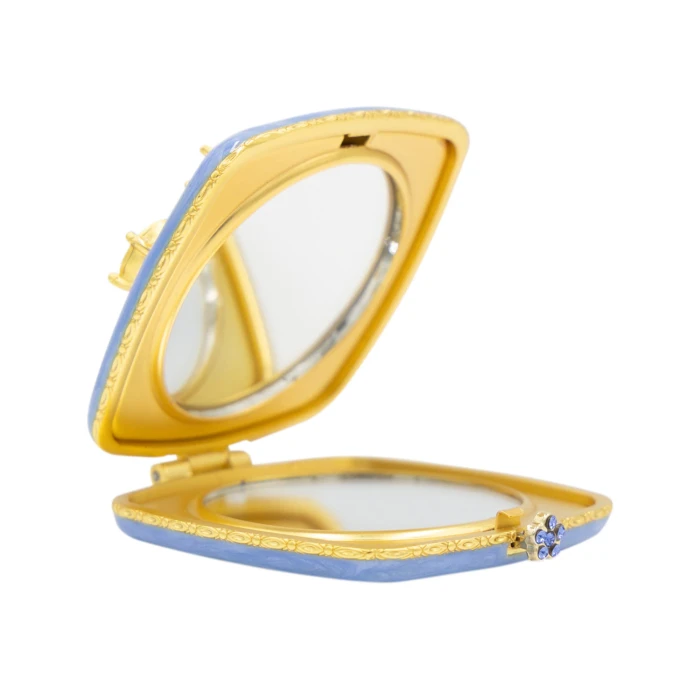 Jay Strongwater Luella 2" Square Jeweled Compact - Flora & Fauna