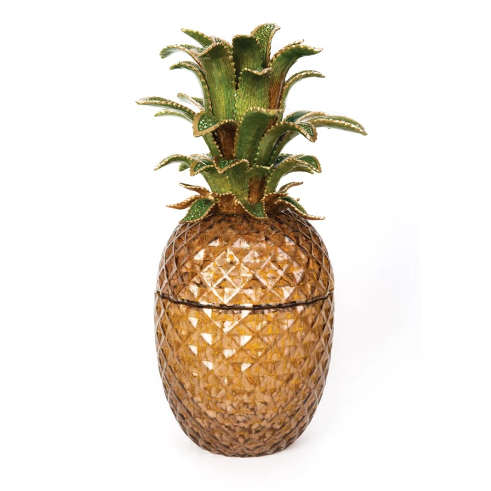 Jay Strongwater Winston Pineapple Jeweled Glass Jar