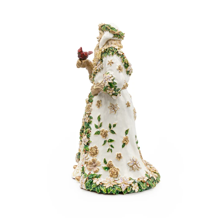 Jay Strongwater Floral Santa Claus Statue - Golden