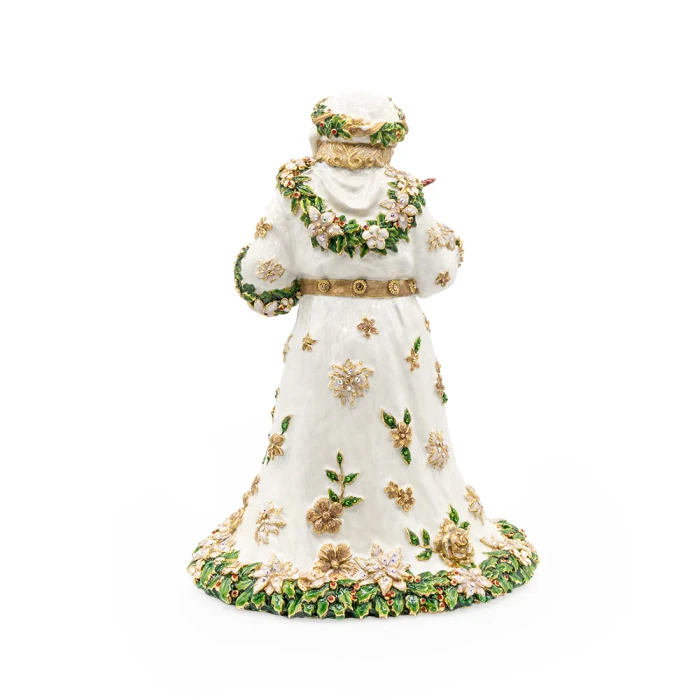 Jay Strongwater Floral Santa Claus Statue - Golden