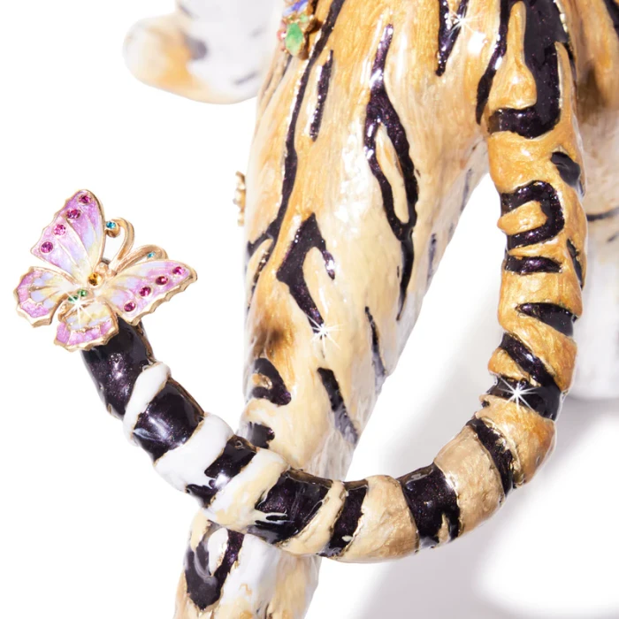 Jay Strongwater Tiger with Flower Crown Figurine