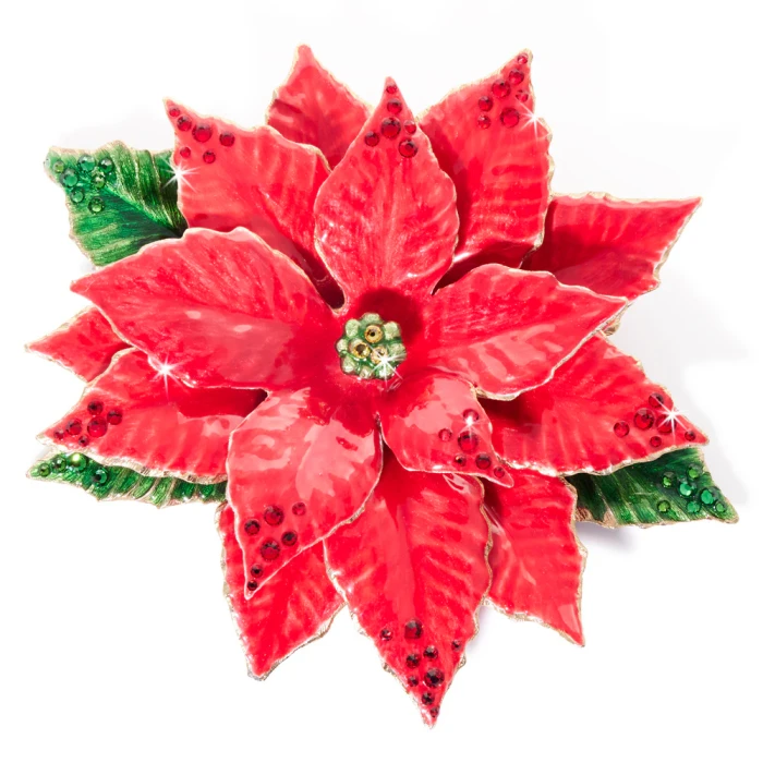 Jay Strongwater Red Poinsettia Table Objet