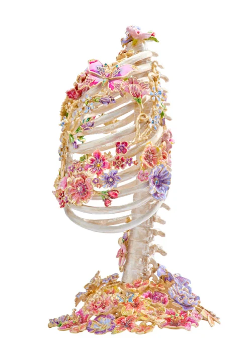 Jay Strongwater Brantley Ribcage with Flowers Figurine