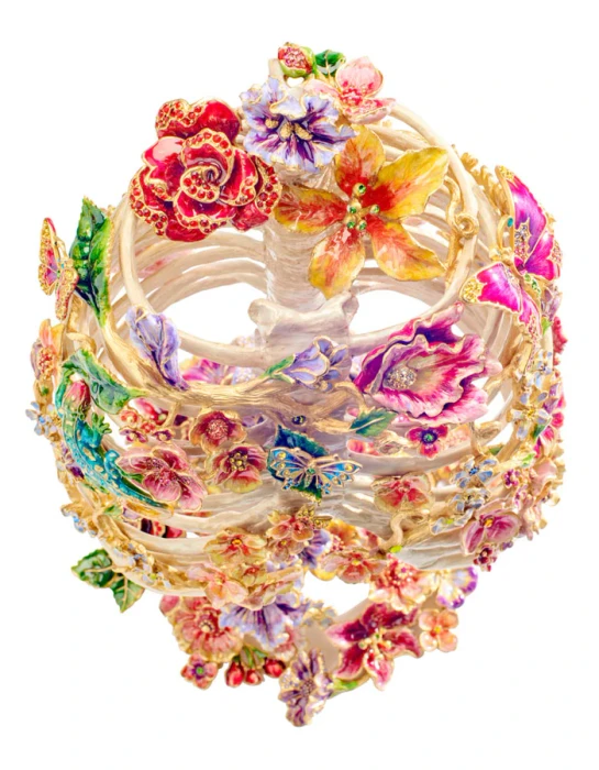 Jay Strongwater Brantley Ribcage with Flowers Figurine