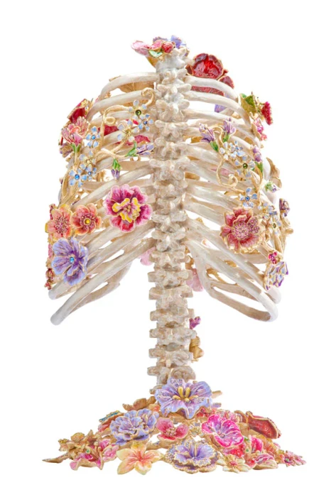 Jay Strongwater Brantley Ribcage with Flowers Figurine