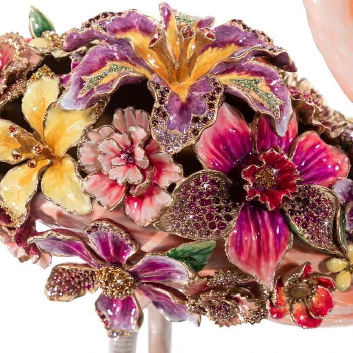Jay Strongwater Amira Floral Flamingo Figurine