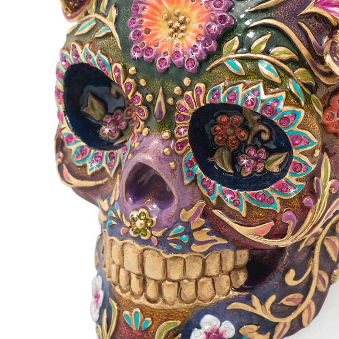 Jay Strongwater Frida Skull with Butterflies Figurine