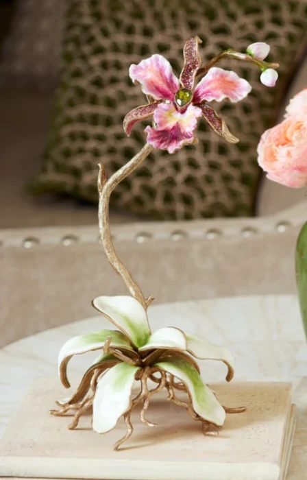 Jay Strongwater Marietta Orchid Objet - Flora