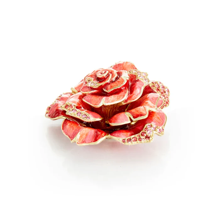 Jay Strongwater Rosie Rose Table Objet - Ruby Red