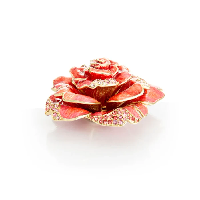 Jay Strongwater Rosie Rose Table Objet - Ruby Red