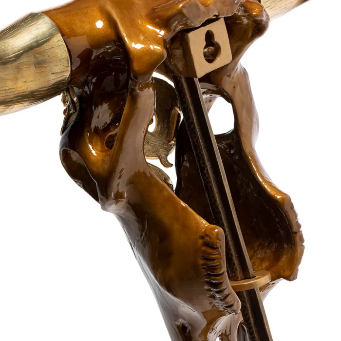 Jay Strongwater Keeffe Cow Skull Objet with Stand