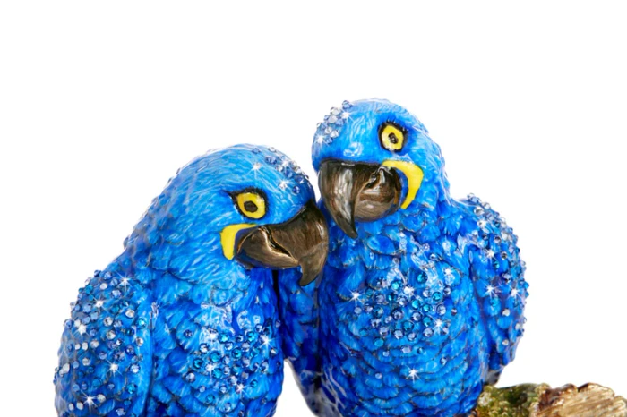 Jay Strongwater Julie and Blaze Macaws on Branch Figurine