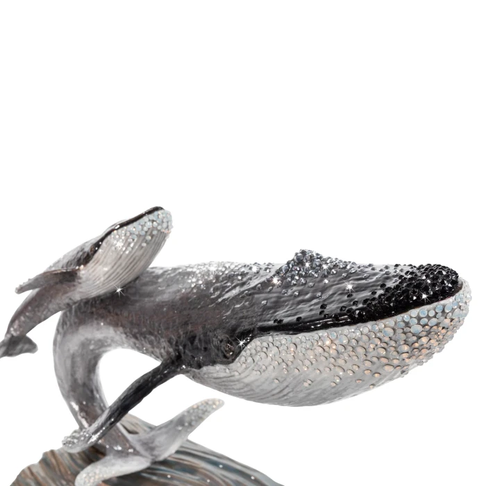 Jay Strongwater Finn Whale and Calf Figurine