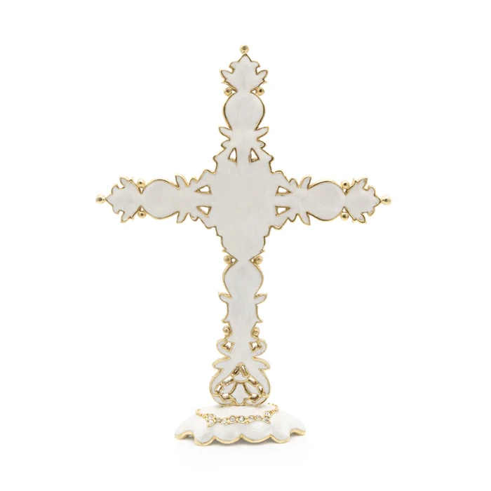 Jay Strongwater Francis Jeweled Cross - Opal