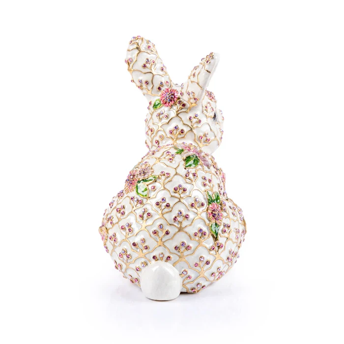 Jay Strongwater Jing Floral Rabbit Figurine - Pink