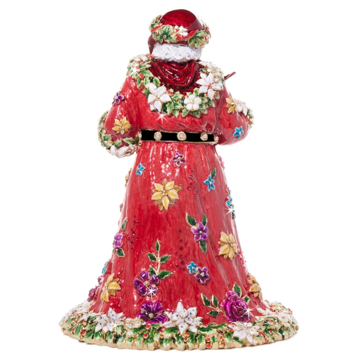 Jay Strongwater Floral Santa Claus Figurine - Jewel