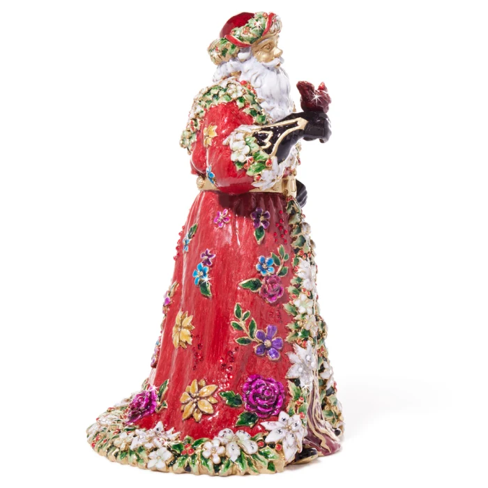 Jay Strongwater Floral Santa Claus Figurine - Jewel