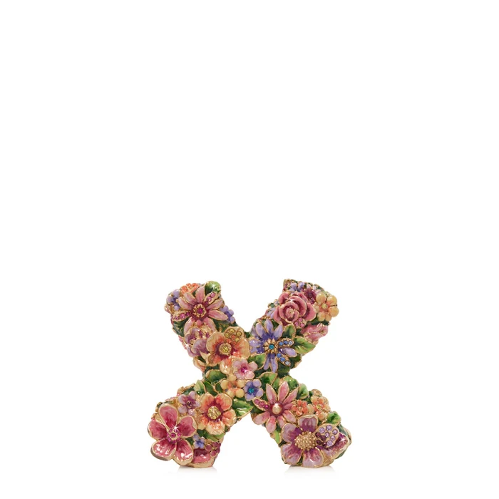 Jay Strongwater Daisy Floral Kisses "X" Objet