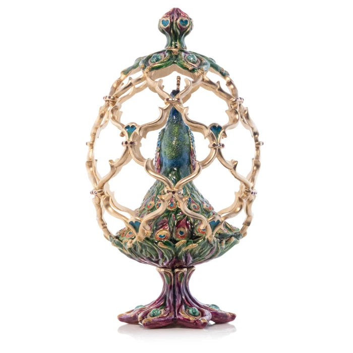 Jay Strongwater Roman Peacock Egg Objet