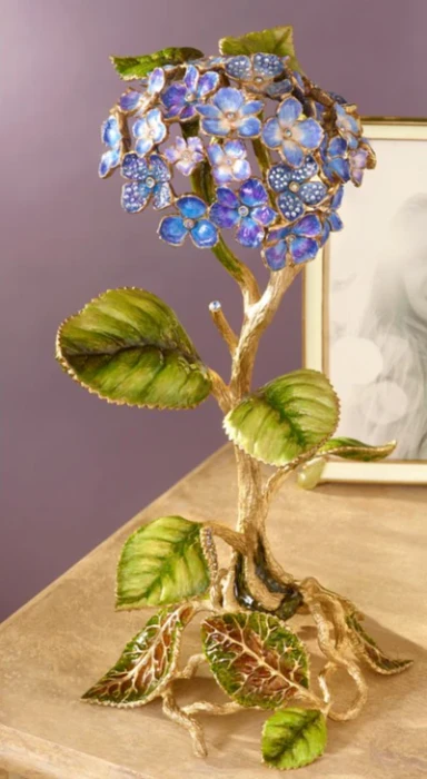 Jay Strongwater Nori Hydrangea Objet in Blue