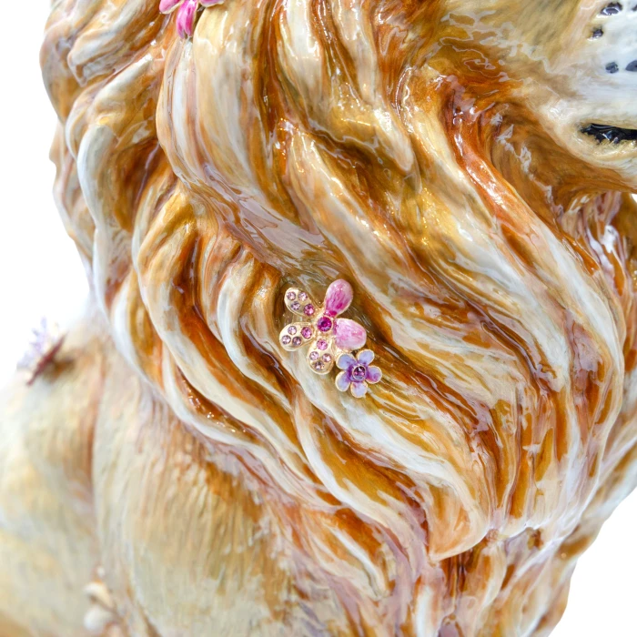 Jay Strongwater Zar Majestic Lion With Flowers Figurine
