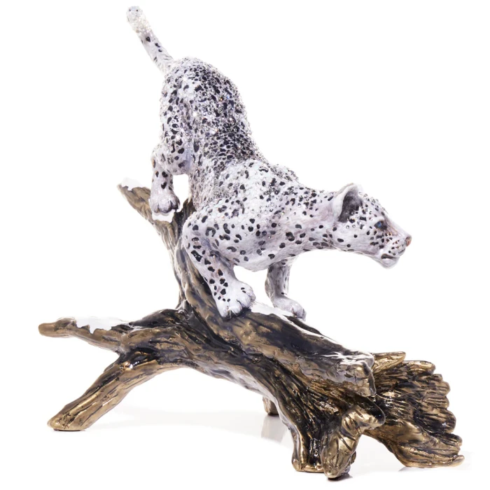 Jay Strongwater Terron Snow Leopard Descending Branch Figurine