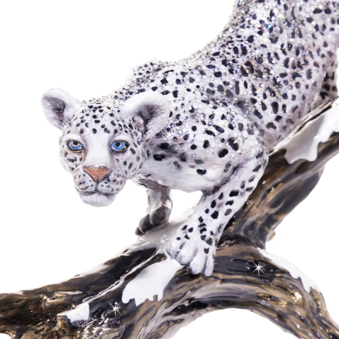 Jay Strongwater Terron Snow Leopard Descending Branch Figurine