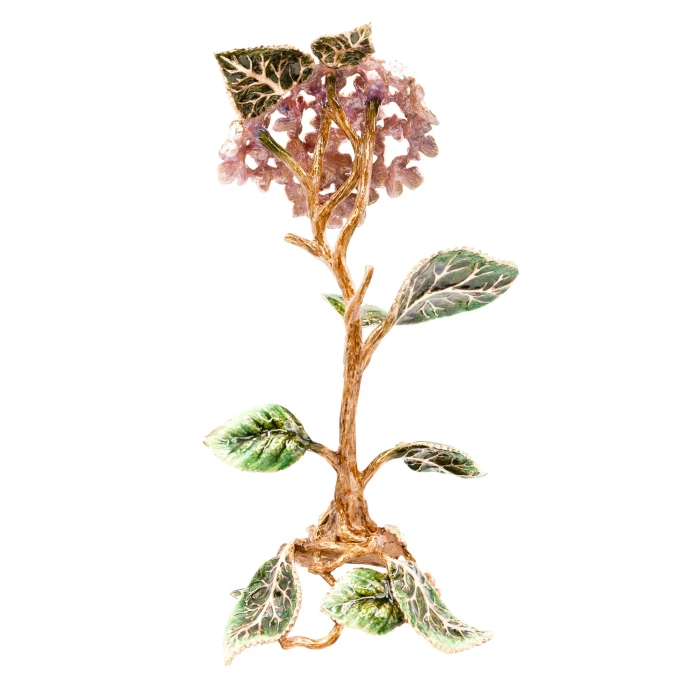 Jay Strongwater Nori Hydrangea Objet in Pink