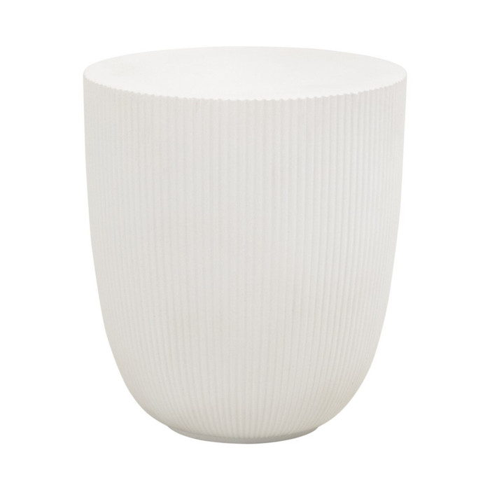 Essentials for Living Soleil Fluted End Table in Ivory Concrete