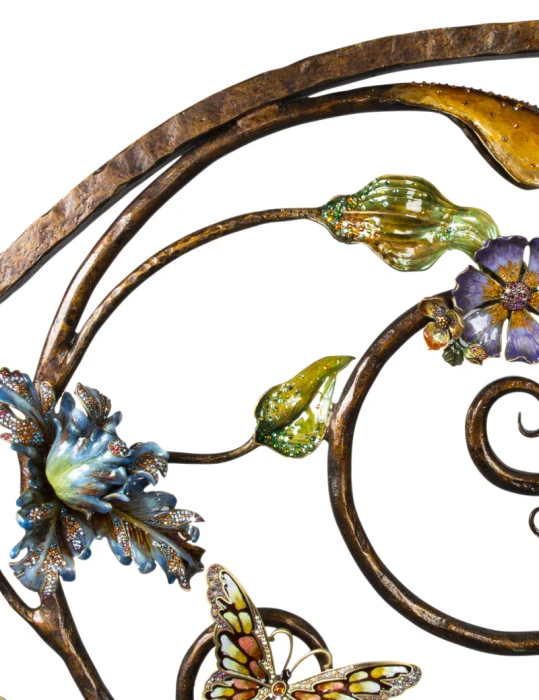 Jay Strongwater Vincente Fireplace Screen - Flora & Fauna