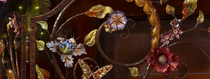 Jay Strongwater Vincente Fireplace Screen - Flora & Fauna