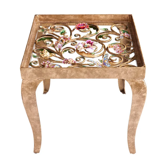 Jay Strongwater Josephine Floral Side Table