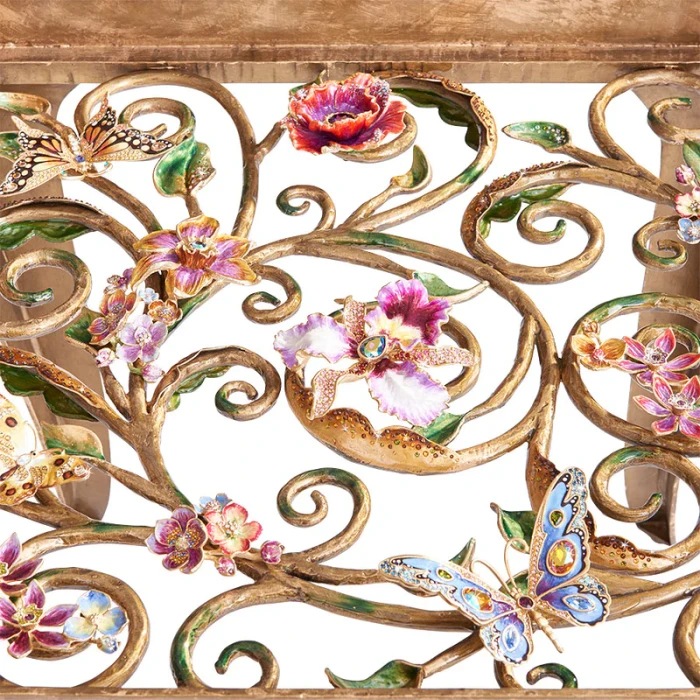 Jay Strongwater Josephine Floral Side Table