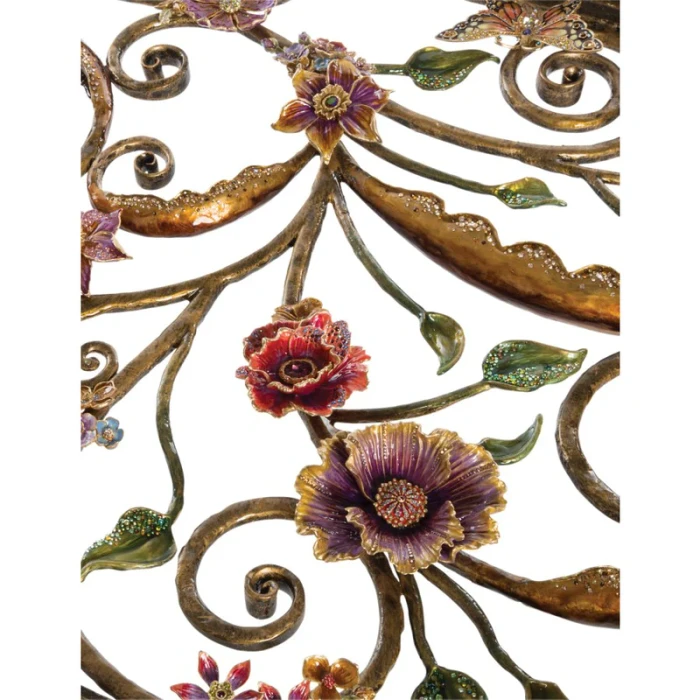 Jay Strongwater Everett Floral & Scroll Coffee Table