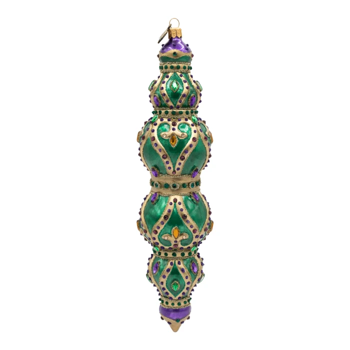 Jay Strongwater Jewel Icicle Ornament - Green and Purple