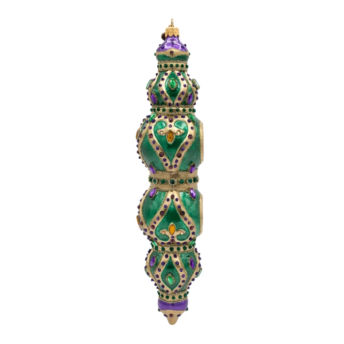 Jay Strongwater Jewel Icicle Ornament - Green and Purple