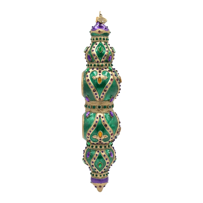 Jay Strongwater Jewel Icicle Ornament - Green and Purple