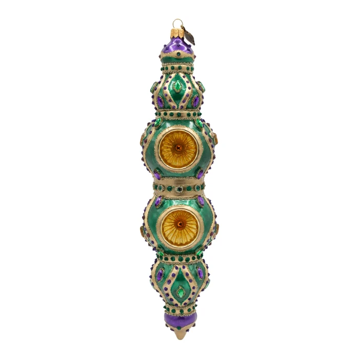 Jay Strongwater Jewel Icicle Ornament - Green and Purple