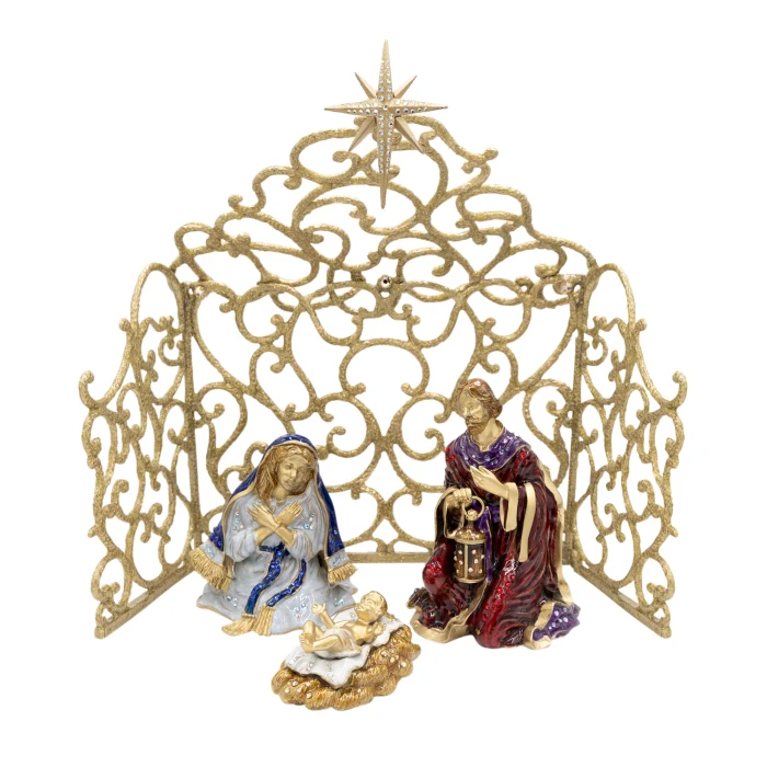 Jay Strongwater Creche Nativity Display