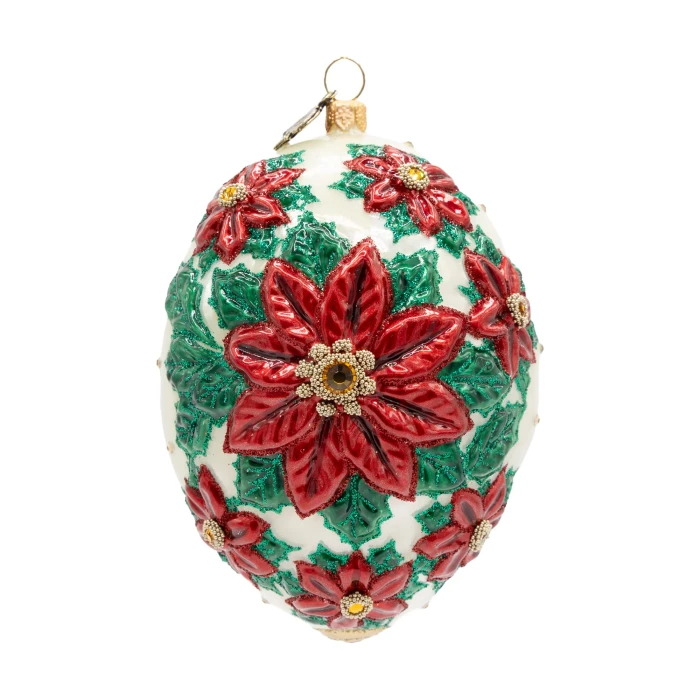 Jay Strongwater 2026 Poinsettia Dated Santa Ornament